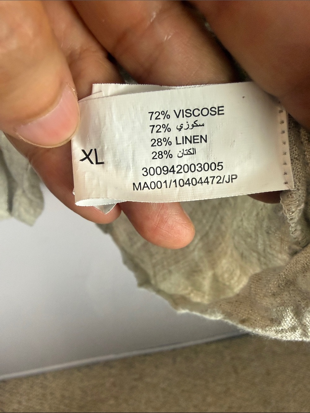 L.O.V. Neutral Linen Viscose Blend Tie Front Button Down Short Sleeve Shirt XL - Picture 8 of 10